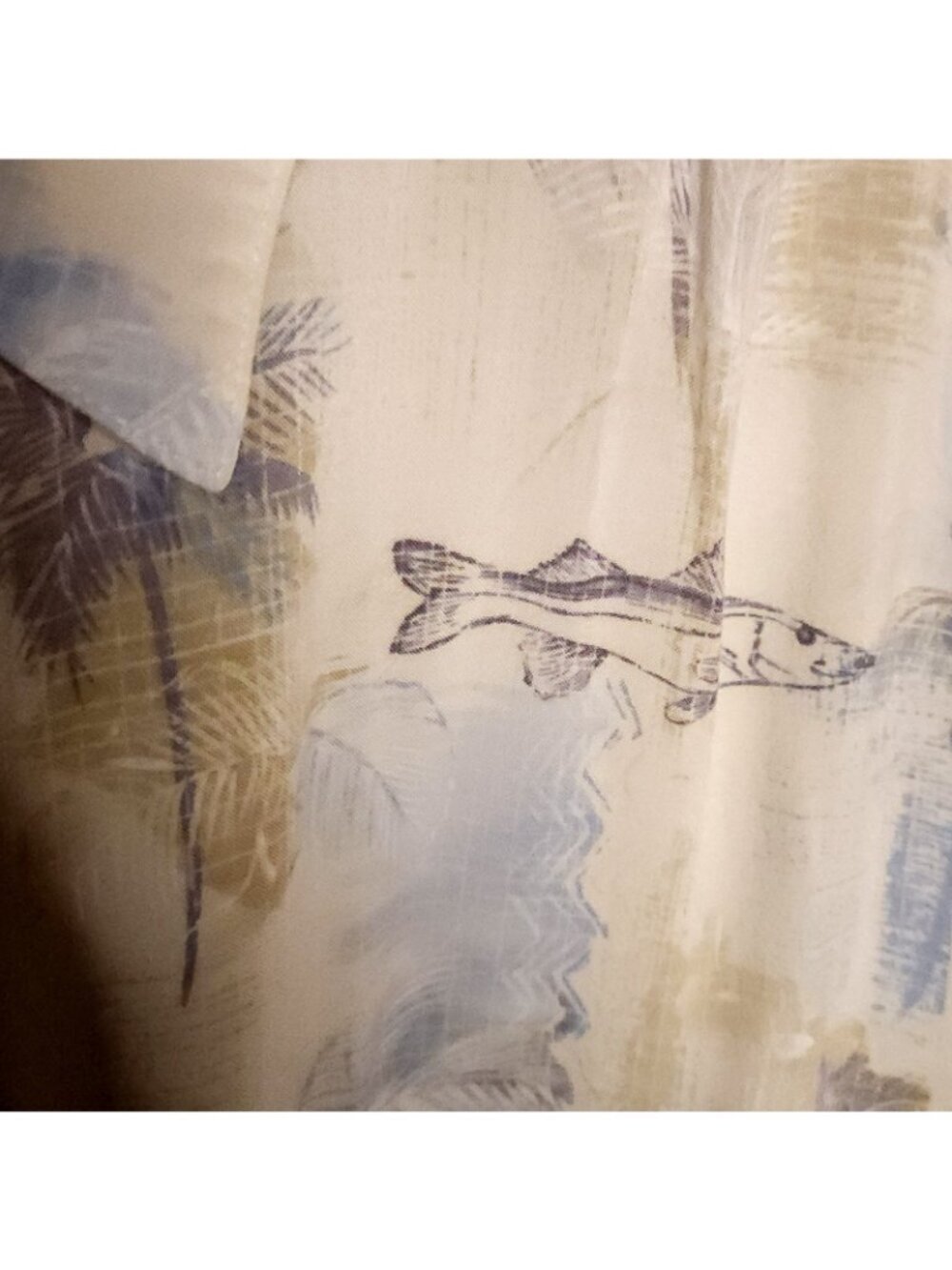 Batik Bay Mens Blue White Fish Tropical Flowy Short Sleeve Button Front Shirt... - Picture 3 of 6